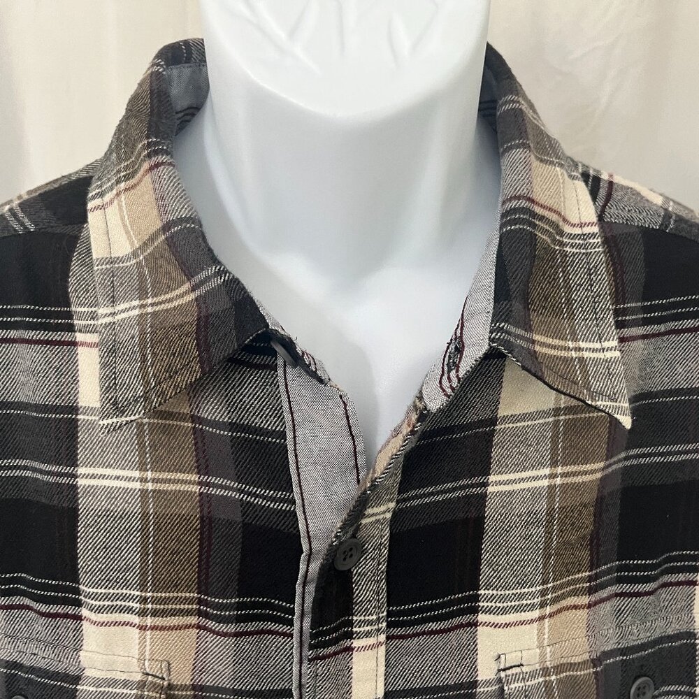 🔥 Marmot Men’s Plaid Flannel Performance Shirt XL Khaki Black Red Long Sleeve